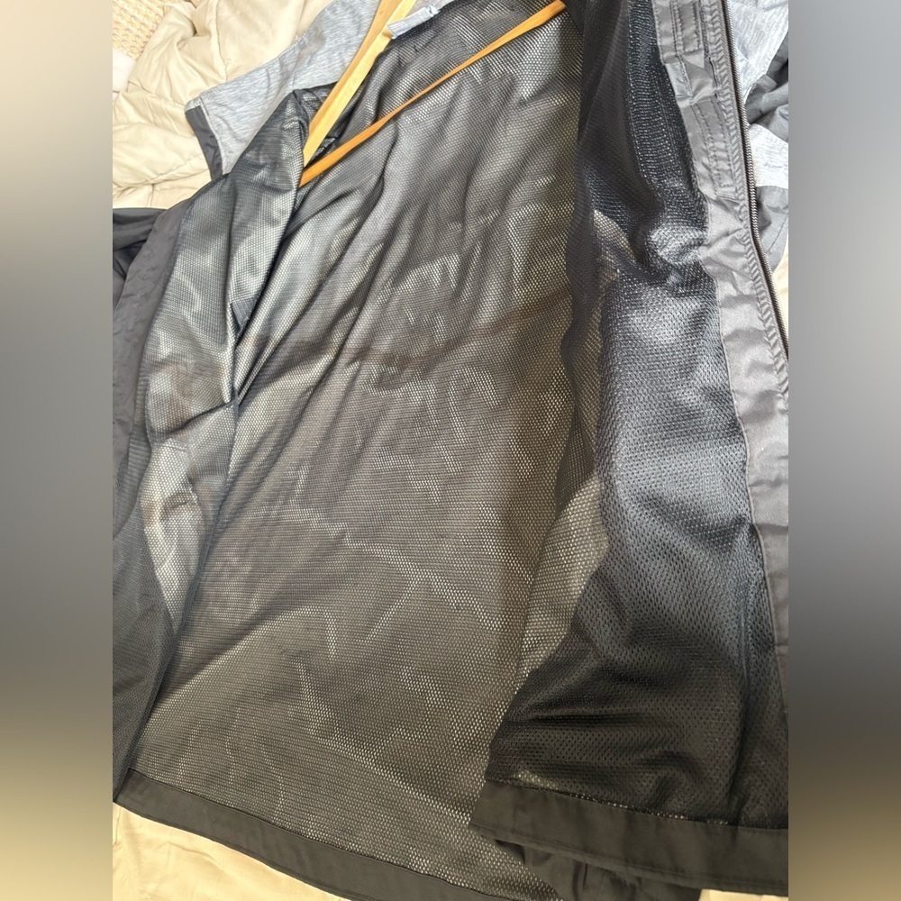 Columbia men’s omni-tech grey black hooded jacket size large mesh lined - Picture 10 of 12